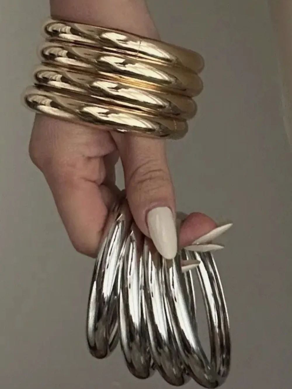 Gold Chunky Coil Bangle Bracelet - Picture 3 of 3